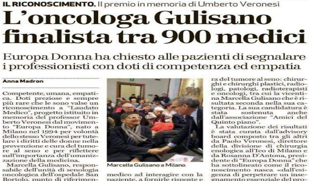 Orgogliosi della Dr.ssa Marcella Gulisano, iscritta di Obiettivo Ippocrate